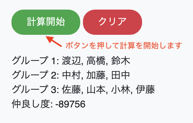 結果の表示